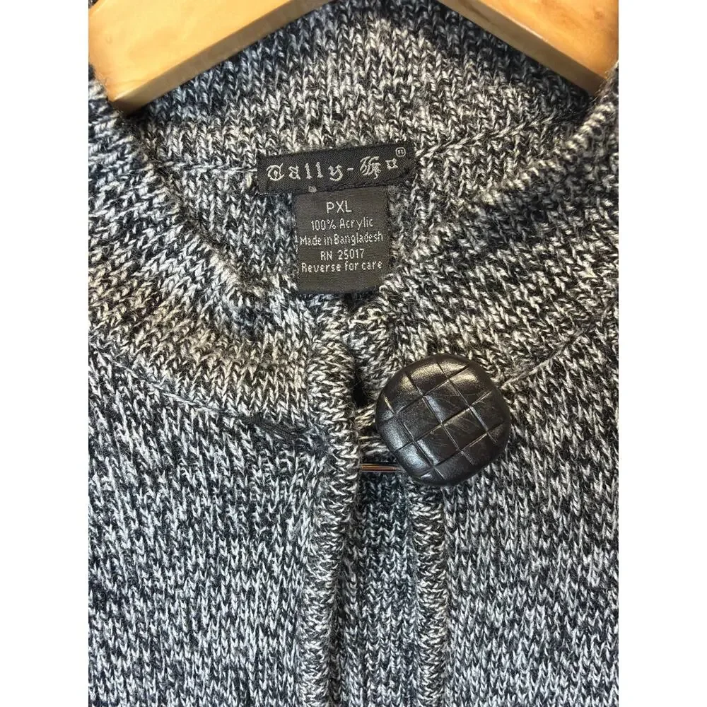 Tally Ho‎ Women's Size PXL Marled Knit One-Button Cardigan Sweater